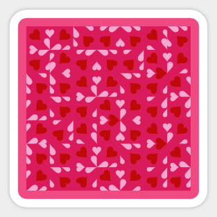 Hot Pink Valentine's Checkers Sticker